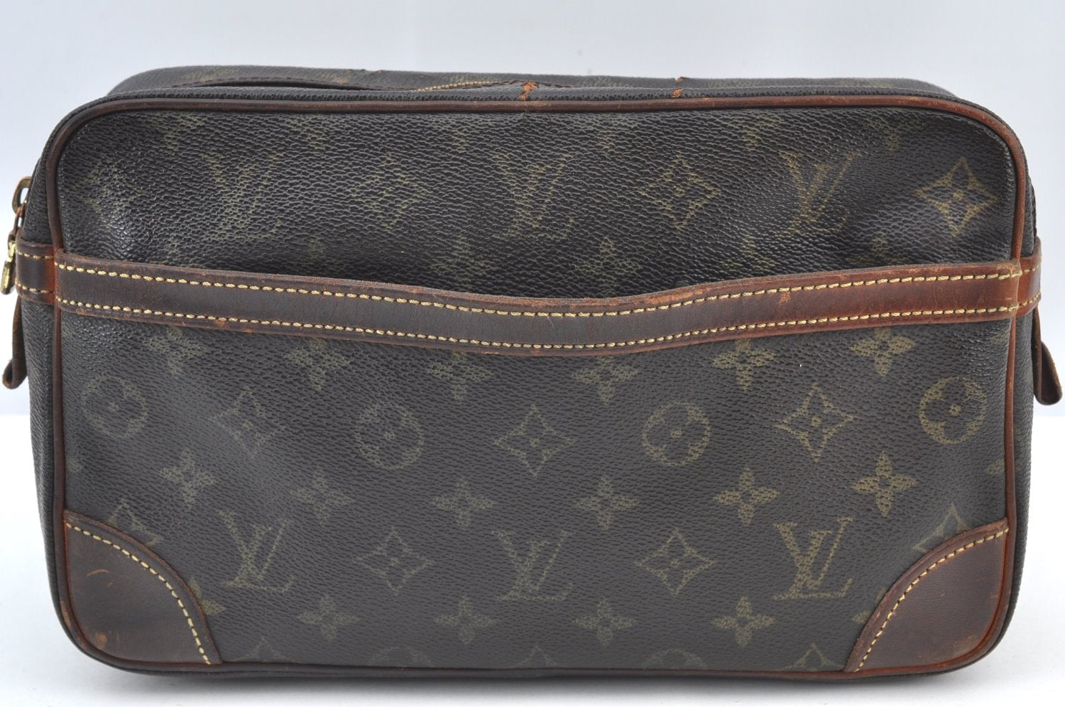 Authentic Louis Vuitton Monogram Compiegne 28 Clutch Hand Bag M51845 LV K8590