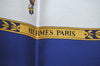 Authentic HERMES Carre 90 Scarf "LA PROMENADE DE LONGCHAMPS" Silk Blue K8593