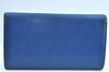 Auth Louis Vuitton Epi Porte Tresor International Wallet Blue M63385 LV K8595