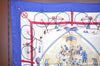 Authentic HERMES Carre 90 Scarf "LES BECANES" Silk Blue K8597