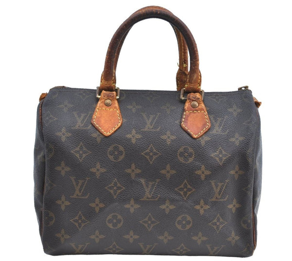 Authentic Louis Vuitton Monogram Speedy 25 Boston Hand Bag M41528 LV Junk K8599