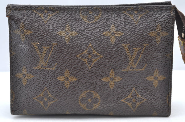 Authentic Louis Vuitton Monogram Poche Toilette 15 M47546 Cosmetics Pouch K8603