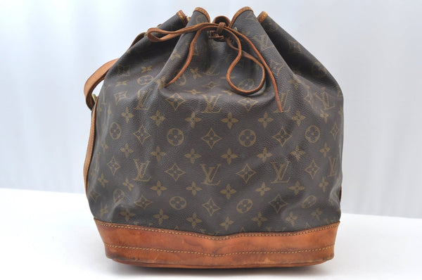 Authentic Louis Vuitton Monogram Noe Shoulder Drawstring Bag M42224 LV K8629
