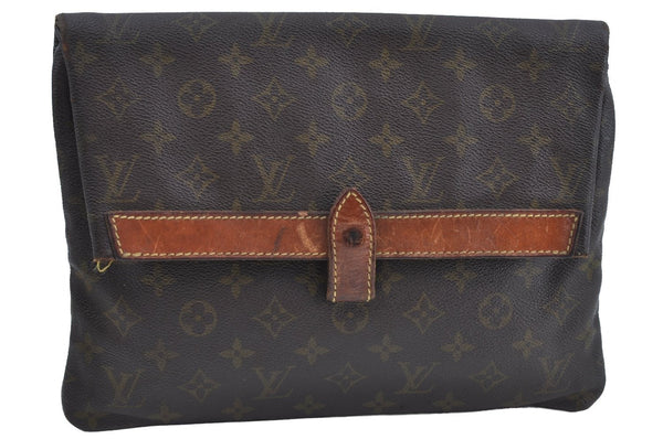 Auth Louis Vuitton Monogram Pochette Pliante Clutch Hand Bag Old Model LV K8630
