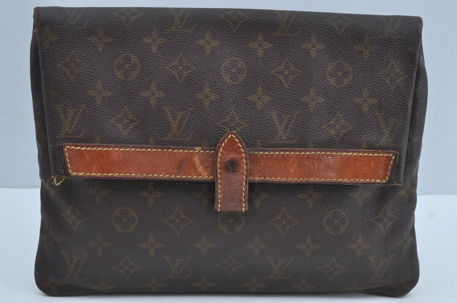 Auth Louis Vuitton Monogram Pochette Pliante Clutch Hand Bag Old Model LV K8630