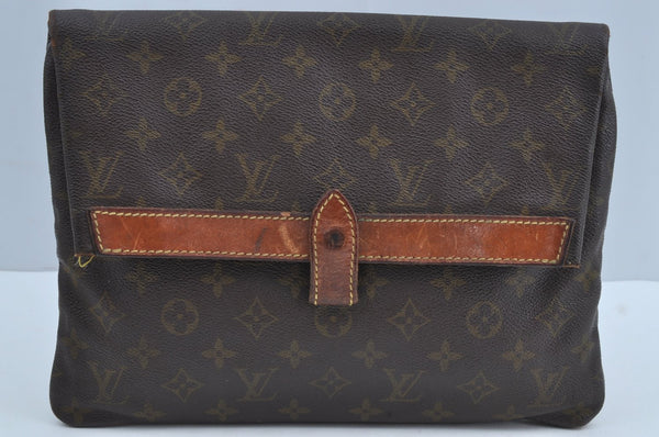 Auth Louis Vuitton Monogram Pochette Pliante Clutch Hand Bag Old Model LV K8630