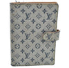 Auth Louis Vuitton Monogram Mini Agenda PM Notebook Cover R20905 Blue LV K8632