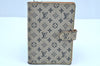 Auth Louis Vuitton Monogram Mini Agenda PM Notebook Cover R20905 Blue LV K8632