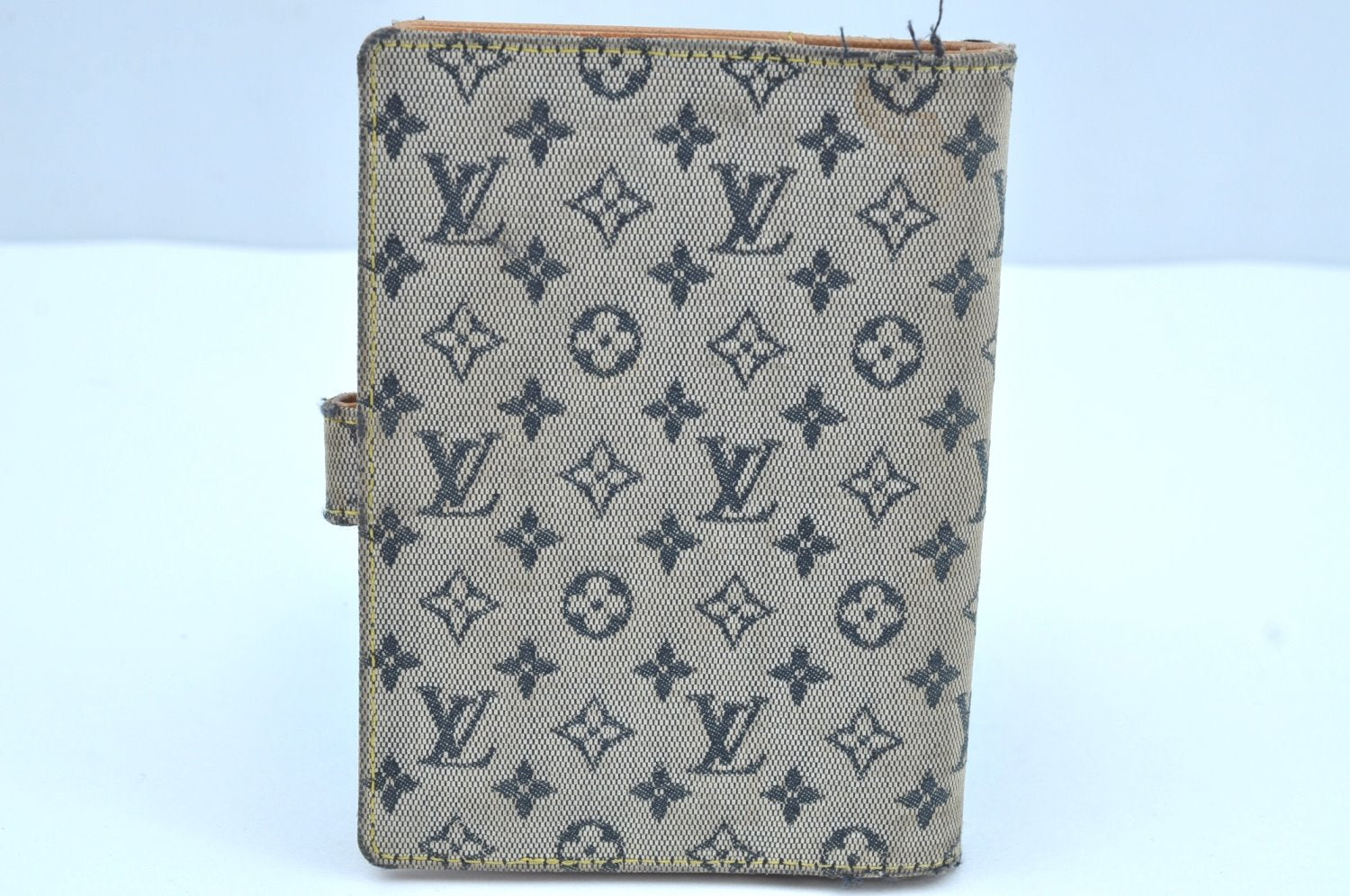 Auth Louis Vuitton Monogram Mini Agenda PM Notebook Cover R20905 Blue LV K8632