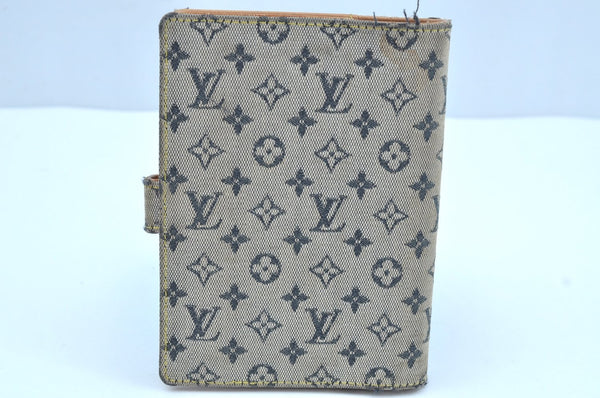 Auth Louis Vuitton Monogram Mini Agenda PM Notebook Cover R20905 Blue LV K8632