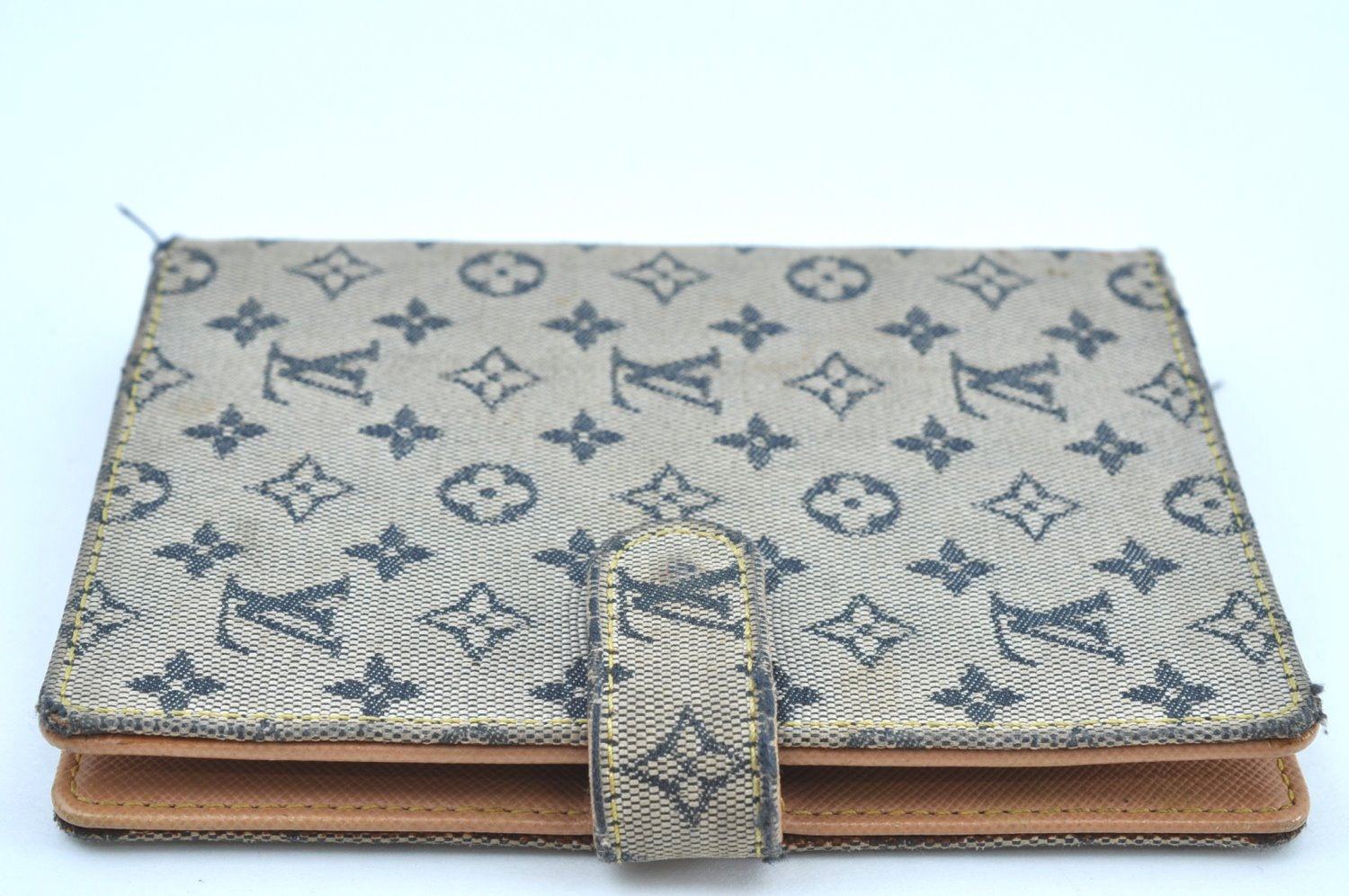 Auth Louis Vuitton Monogram Mini Agenda PM Notebook Cover R20905 Blue LV K8632