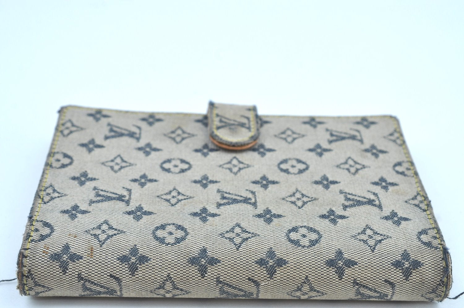 Auth Louis Vuitton Monogram Mini Agenda PM Notebook Cover R20905 Blue LV K8632