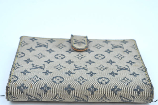 Auth Louis Vuitton Monogram Mini Agenda PM Notebook Cover R20905 Blue LV K8632