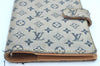 Auth Louis Vuitton Monogram Mini Agenda PM Notebook Cover R20905 Blue LV K8632