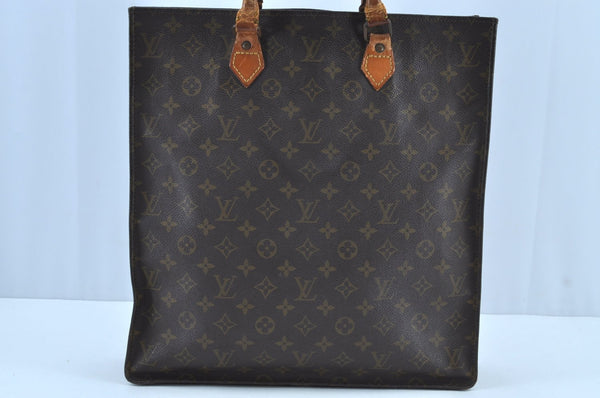 Authentic Louis Vuitton Monogram Sac Plat Hand Tote Bag Old Model LV K8637
