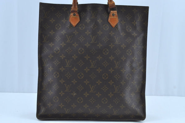 Authentic Louis Vuitton Monogram Sac Plat Hand Tote Bag Old Model LV K8637