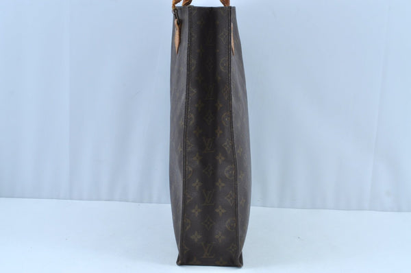 Authentic Louis Vuitton Monogram Sac Plat Hand Tote Bag Old Model LV K8637