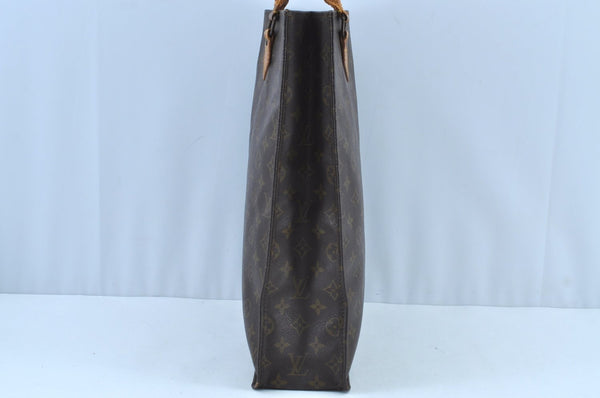 Authentic Louis Vuitton Monogram Sac Plat Hand Tote Bag Old Model LV K8637