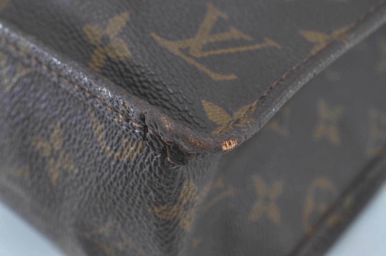 Authentic Louis Vuitton Monogram Sac Plat Hand Tote Bag Old Model LV K8637