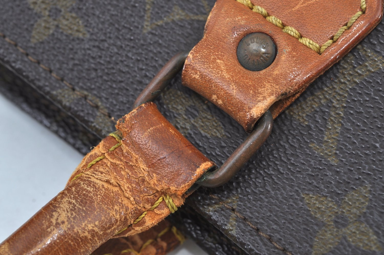 Authentic Louis Vuitton Monogram Sac Plat Hand Tote Bag Old Model LV K8637