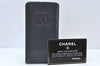 Authentic CHANEL Vintage Caviar Skin iPhone 5 5s Case CoCo Mark Black K8638