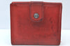 Authentic CHANEL Vintage Caviar Skin CC Logo Bifold Wallet Purse Red Junk K8639