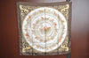 Authentic HERMES Carre 90 Scarf "LA Promenade De Longchamps" Silk Brown K8641