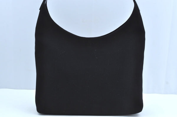 Authentic GUCCI Vintage Shoulder Hand Bag Purse Nylon Enamel 0013297 Black K8648