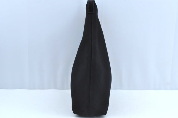 Authentic GUCCI Vintage Shoulder Hand Bag Purse Nylon Enamel 0013297 Black K8648