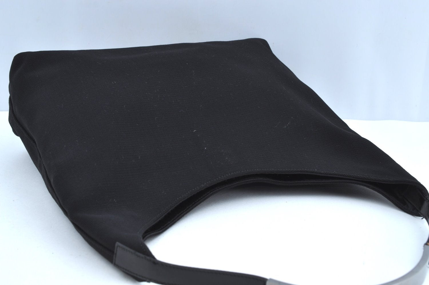 Authentic GUCCI Vintage Shoulder Hand Bag Purse Nylon Enamel 0013297 Black K8648