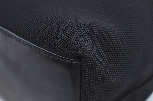 Authentic GUCCI Vintage Shoulder Hand Bag Purse Nylon Enamel 0013297 Black K8648