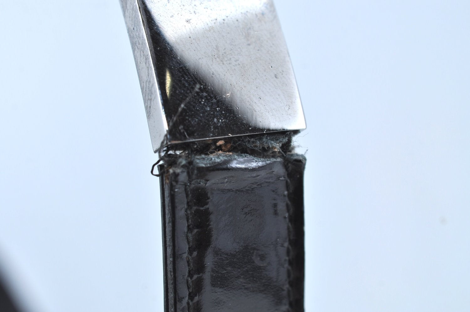 Authentic GUCCI Vintage Shoulder Hand Bag Purse Nylon Enamel 0013297 Black K8648