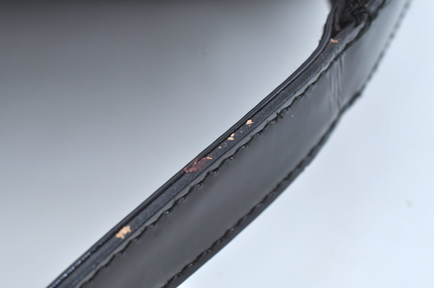 Authentic GUCCI Vintage Shoulder Hand Bag Purse Nylon Enamel 0013297 Black K8648