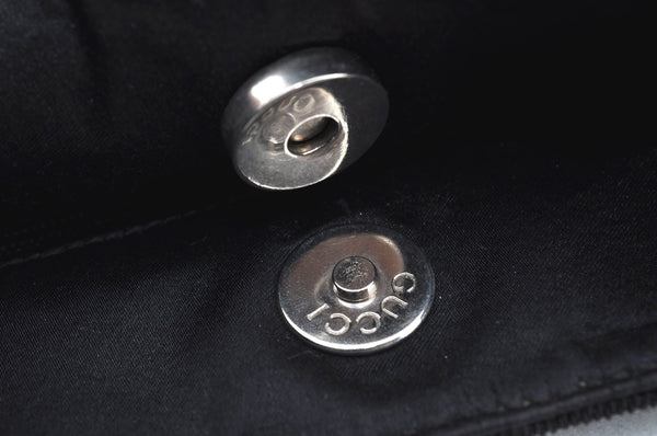 Authentic GUCCI Vintage Shoulder Hand Bag Purse Nylon Enamel 0013297 Black K8648