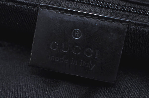 Authentic GUCCI Vintage Shoulder Hand Bag Purse Nylon Enamel 0013297 Black K8648