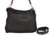 Authentic GUCCI Vintage Bamboo 2Way Shoulder Tote Bag Nylon Leather Brown K8649