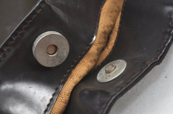 Authentic GUCCI Vintage Bamboo 2Way Shoulder Tote Bag Nylon Leather Brown K8649