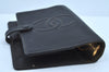 Authentic CHANEL Vintage Caviar Skin CoCo Mark Notebook Cover Black K8655