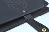 Authentic CHANEL Vintage Caviar Skin CoCo Mark Notebook Cover Black K8655