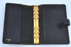 Authentic CHANEL Vintage Caviar Skin CoCo Mark Notebook Cover Black K8655