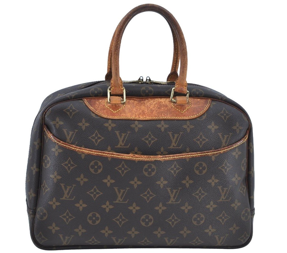 Authentic Louis Vuitton Monogram Deauville Hand Bag M47270 LV K8661