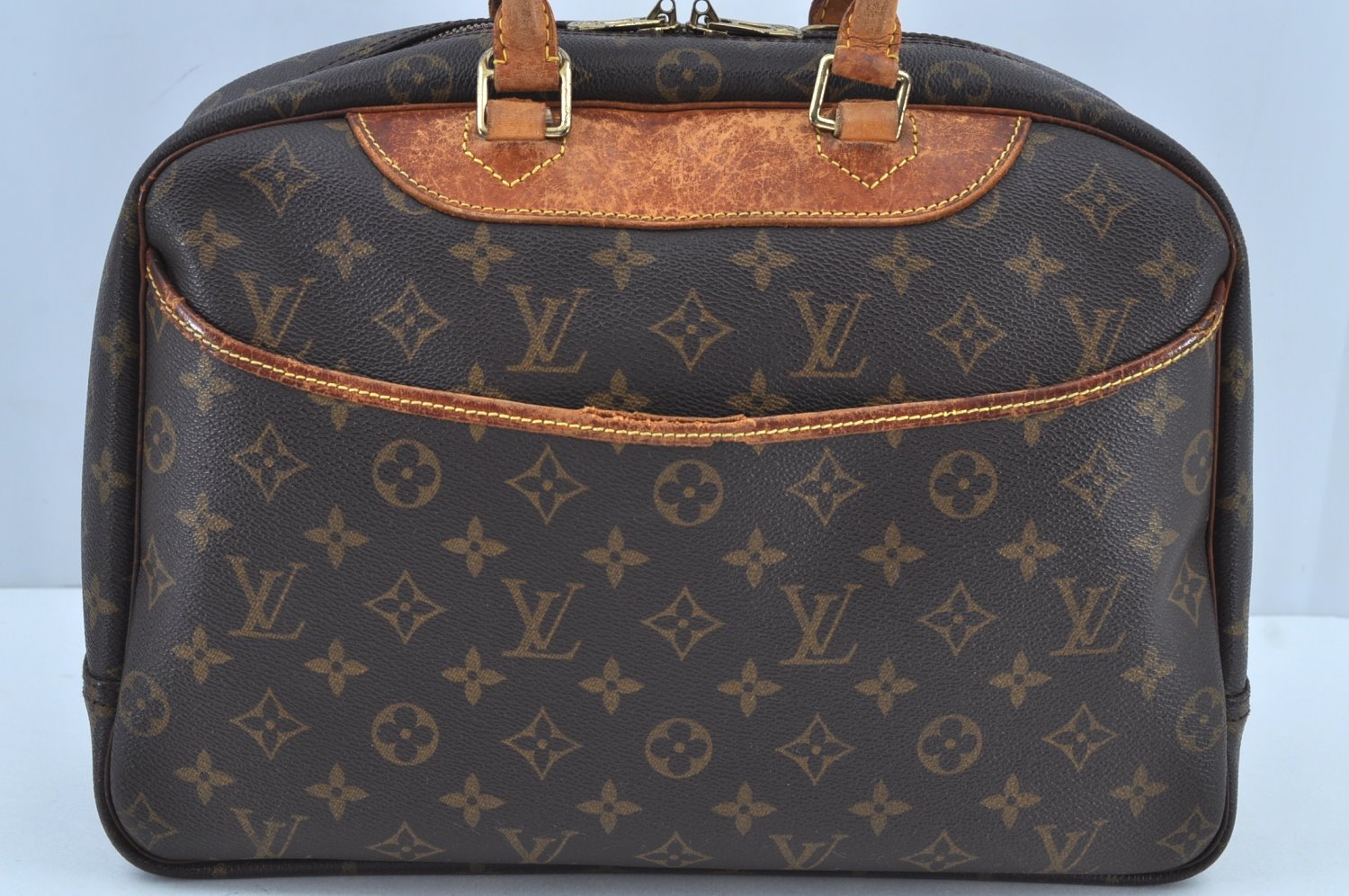 Authentic Louis Vuitton Monogram Deauville Hand Bag M47270 LV K8661