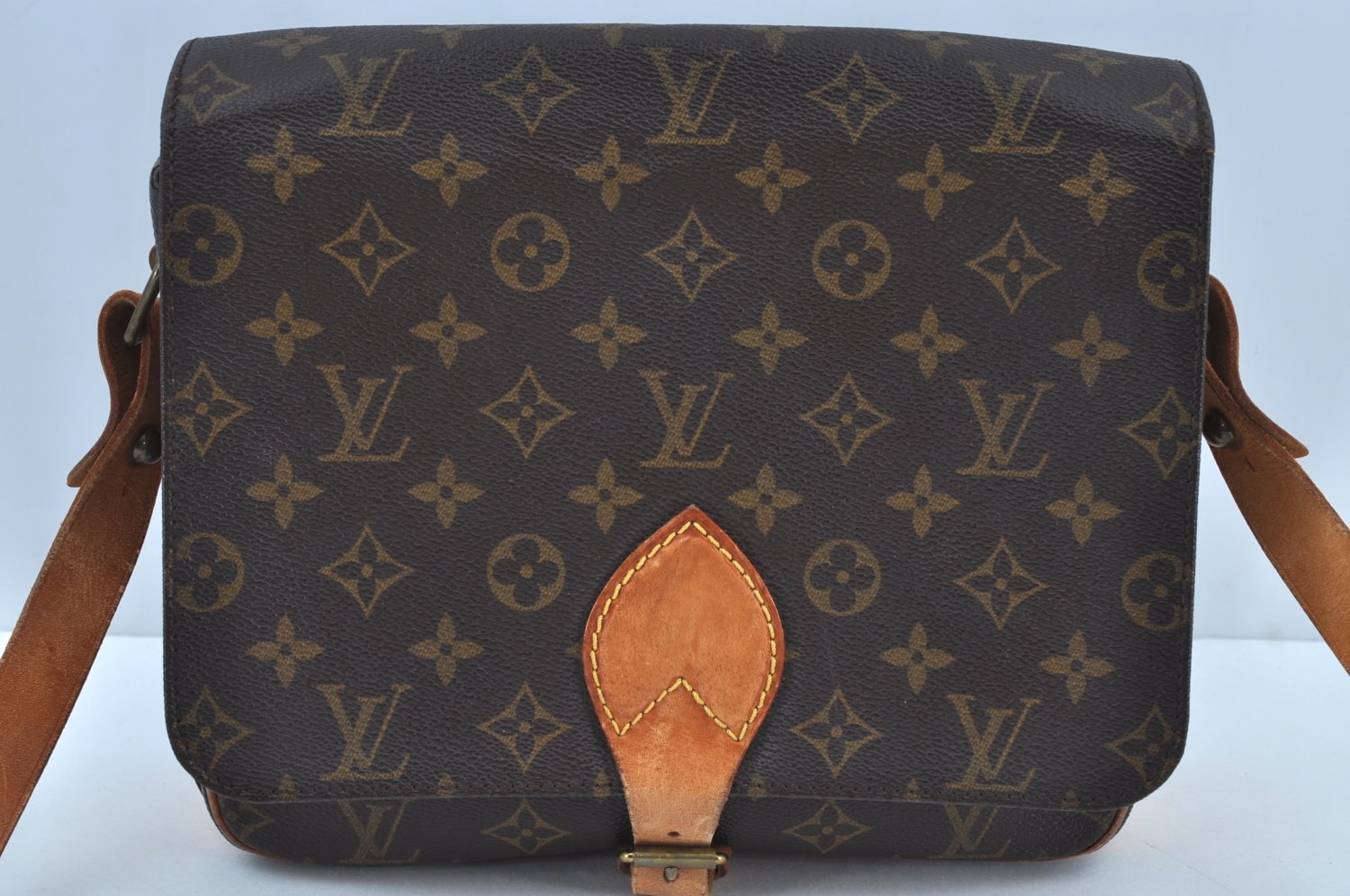 Authentic Louis Vuitton Monogram Cartouchiere GM M51252 Shoulder Cross Bag K8663