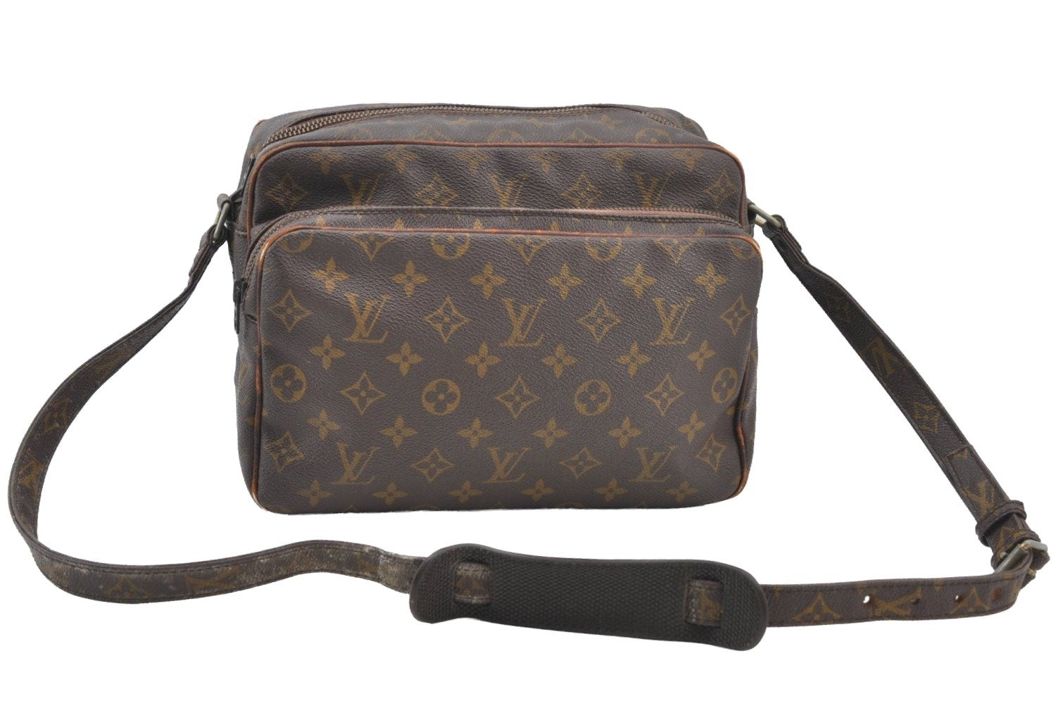 Authentic Louis Vuitton Monogram Nile Shoulder Cross Body Bag Old Model LV K8666