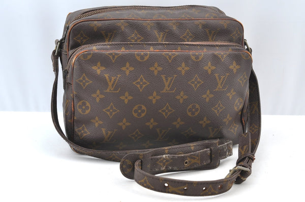 Authentic Louis Vuitton Monogram Nile Shoulder Cross Body Bag Old Model LV K8666