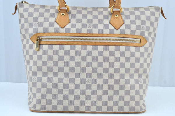 Authentic Louis Vuitton Damier Azur Saleya GM Shoulder Tote Bag N51184 LV K8669