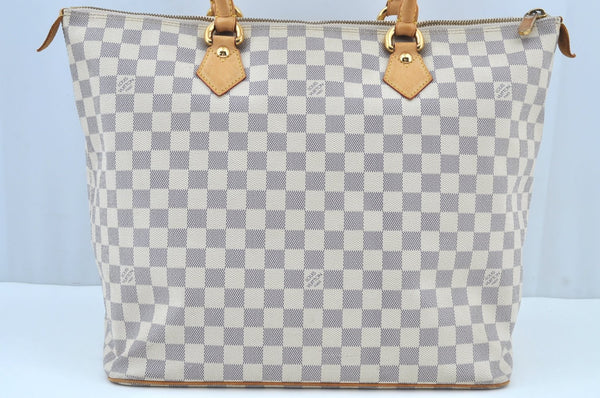 Authentic Louis Vuitton Damier Azur Saleya GM Shoulder Tote Bag N51184 LV K8669