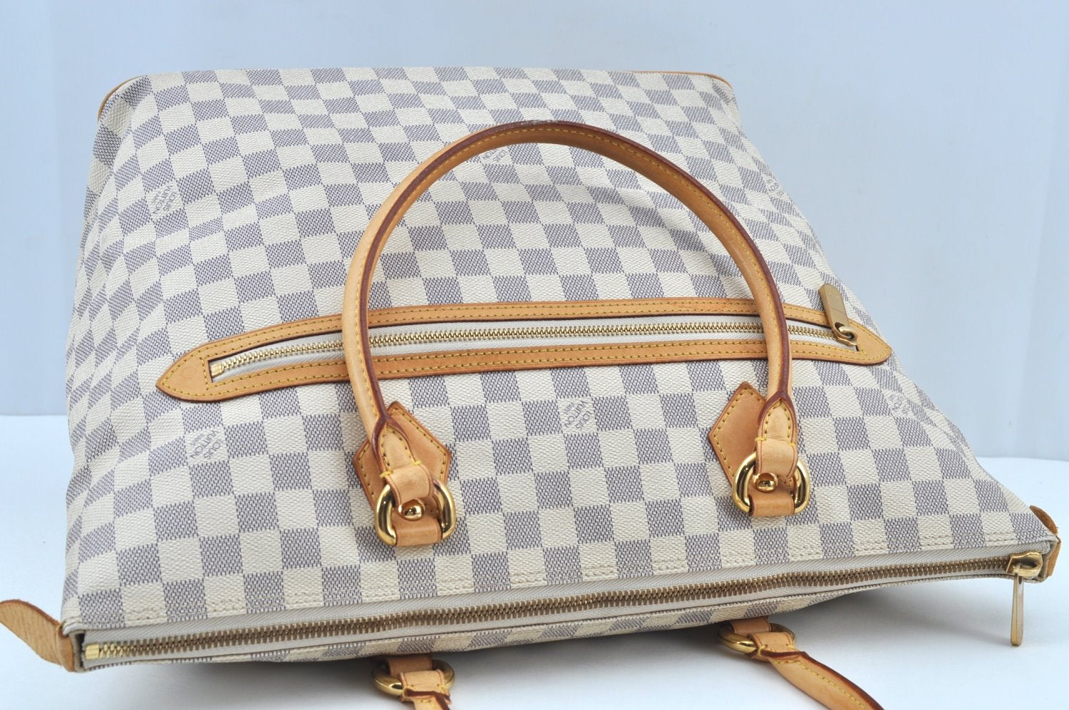 Authentic Louis Vuitton Damier Azur Saleya GM Shoulder Tote Bag N51184 LV K8669