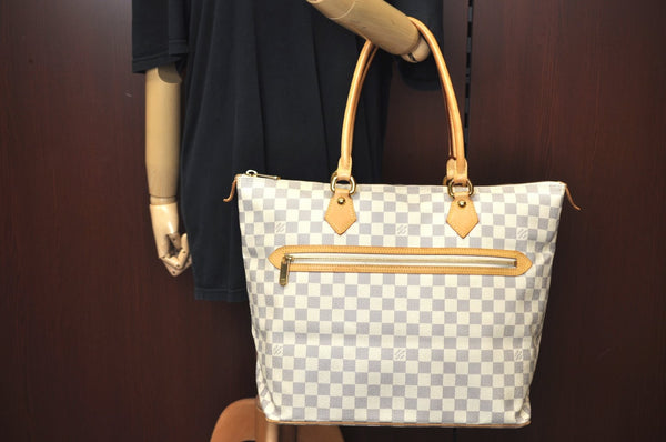 Authentic Louis Vuitton Damier Azur Saleya GM Shoulder Tote Bag N51184 LV K8669