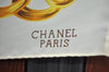 Authentic CHANEL Scarf Chain Motif CC Logo Silk Beige K8670